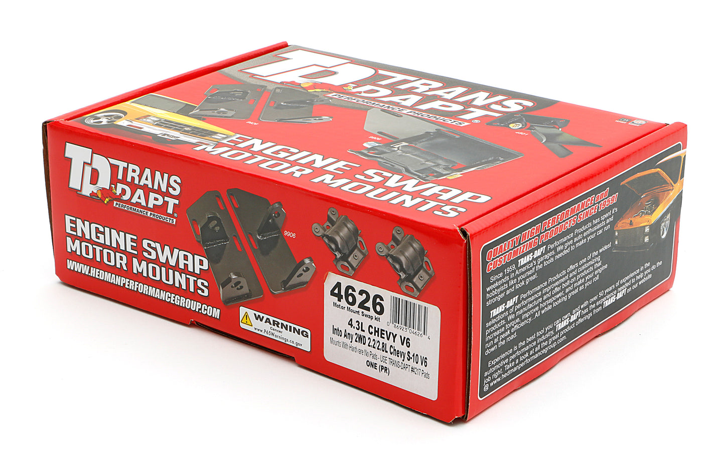 Trans-Dapt Performance Chevy 4.3L V6 Into S10 And S15 (2Wd Only)- Motor Mount Plates Only 4626