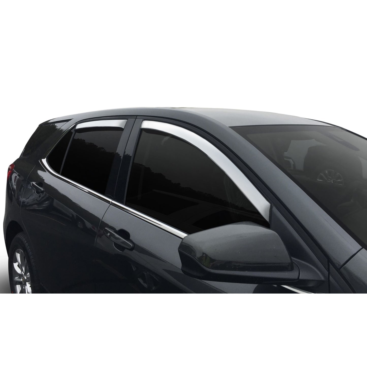 Auto Ventshade 684446 Chrome Ventvisor Side Window Deflector 4-Piece Set 2013-2022 Buick Encore (Excl Encore GX) 2015-2022 Chevrolet Trax