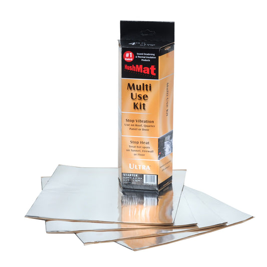 Hushmat Multi Use Kit - Silver Foil with Self-Adhesive Butyl-4 Sheets 12inx11in ea 3.7 sq ft 10151