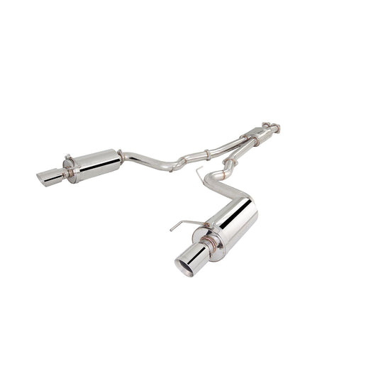 XFORCE Ford Mustang GT 2015- Twin 3" Stainless Steel Cat-Back Exhaust System (Round Rear Mufflers); Exhaust System Kit ES-FM15-CBS