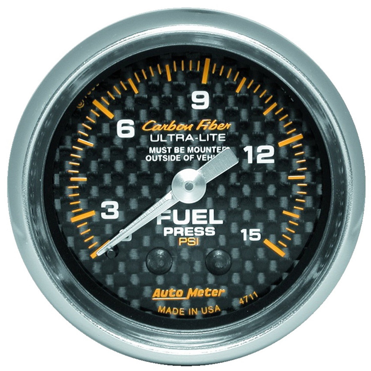 AutoMeter 2-1/16 in. FUEL PRESSURE 0-15 PSI CARBON FIBER 4711