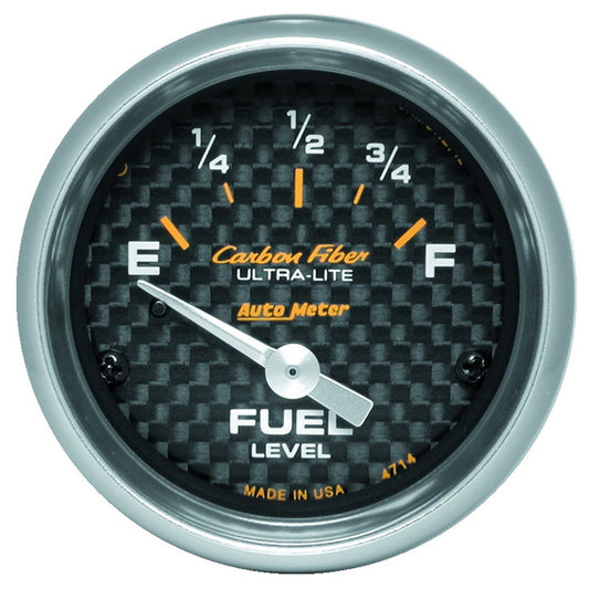 AutoMeter 2-1/16 in. FUEL LEVEL 0-90 O SSE CARBON FIBER 4714