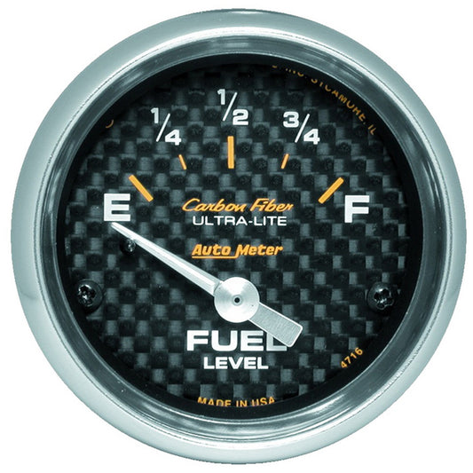 AutoMeter 2-1/16 in. FUEL LEVEL 240-33 O SSE CARBON FIBER 4716