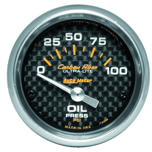 AutoMeter 2-1/16 in. OIL PRESSURE 0-100 PSI CARBON FIBER 4727