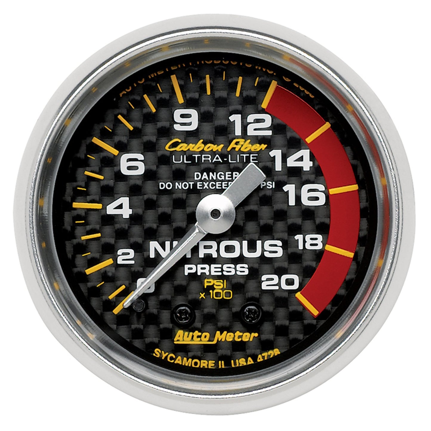 AutoMeter 2-1/16 in. NITROUS PRESSURE 0-2000 PSI CARBON FIBER 4728