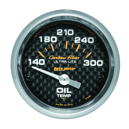 AutoMeter 2-1/16 in. OIL TEMPERATURE 140-300 Fahrenheit CARBON FIBER 4748