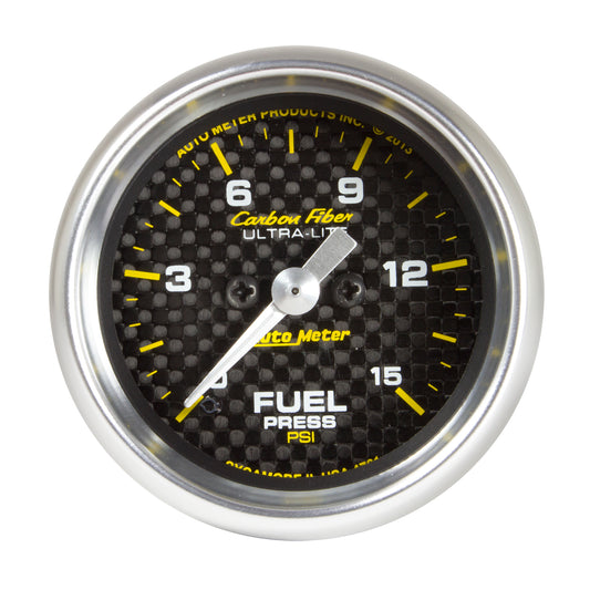 AutoMeter 2-1/16 in. FUEL PRESSURE 0-15 PSI CARBON FIBER 4761