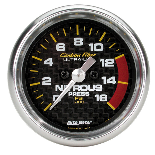 AutoMeter 2-1/16 in. NITROUS PRESSURE 0-1600 PSI CARBON FIBER 4774