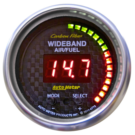 AutoMeter 2-1/16 in. WIDEBAND PRO AIR/FUEL RATIO 6:1-20:1 AFR CARBON FIBER 4778