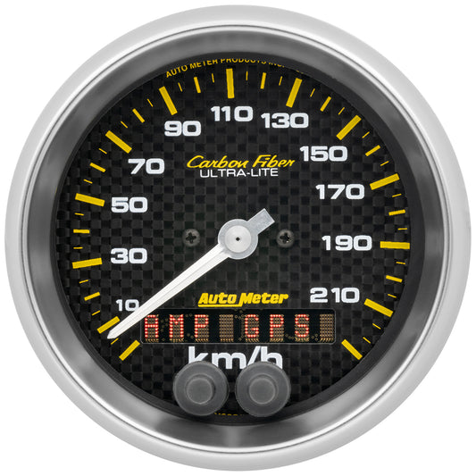 AutoMeter 3-3/8 in. GPS SPEEDOMETER 0-225 KM/H CARBON FIBER 4780-M