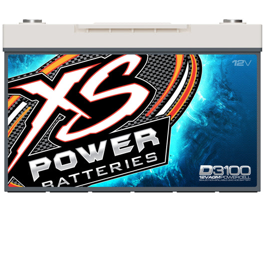 XS Power Batteries 12V AGM D Series Batteries - M6 Terminal Bolts Included 5000 Max Amps D3100