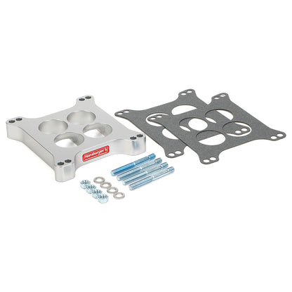 HAMBURGER'S PERFORMANCE PRODUCTS TORQUE-FLOW CARBURETOR SPACER- HOLLEY DUAL PLANE; 1 IN. TALL- BILLET ALUMINUM 3219