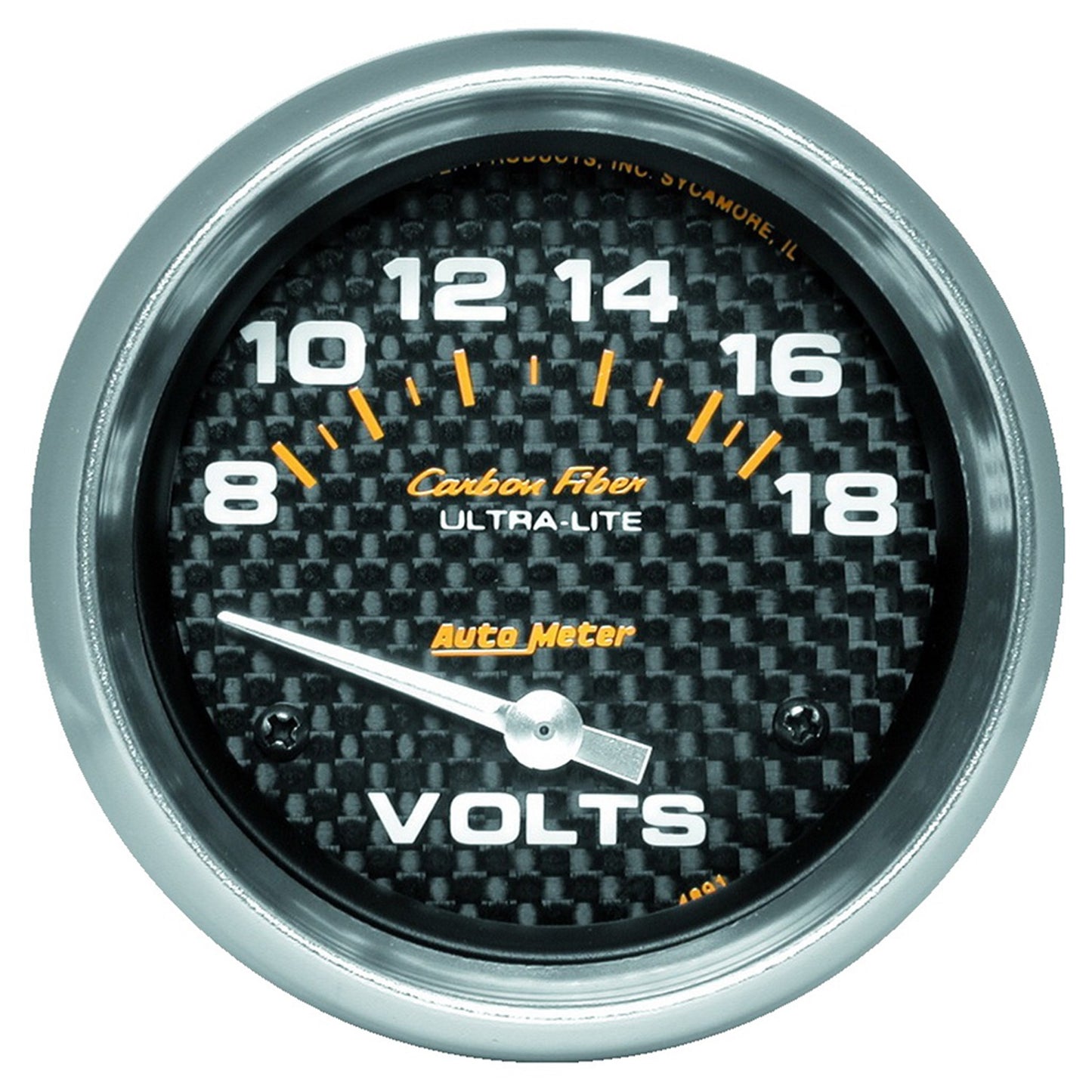 AutoMeter 2-5/8 in. VOLTMETER 8-18V CARBON FIBER 4891