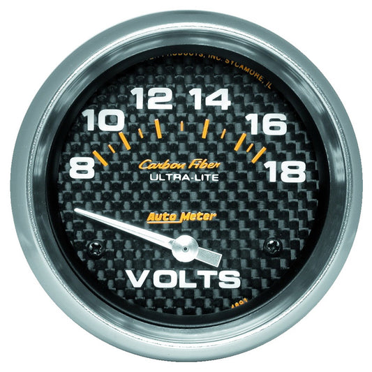 AutoMeter 2-5/8 in. VOLTMETER 8-18V CARBON FIBER 4891
