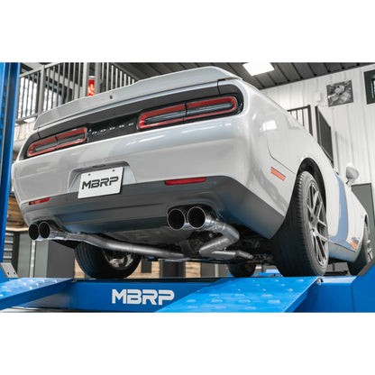 MBRP Exhaust 3in. Cat Back; Dual Rear; Quad Tips S71163CF