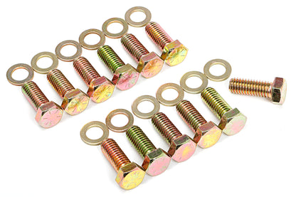 Trans-Dapt Performance Intake Manifold Bolts; 3/8 In.-16 X 1 In. Hex Head (12 Bolts); Grade 8- Yellow Zinc 4923