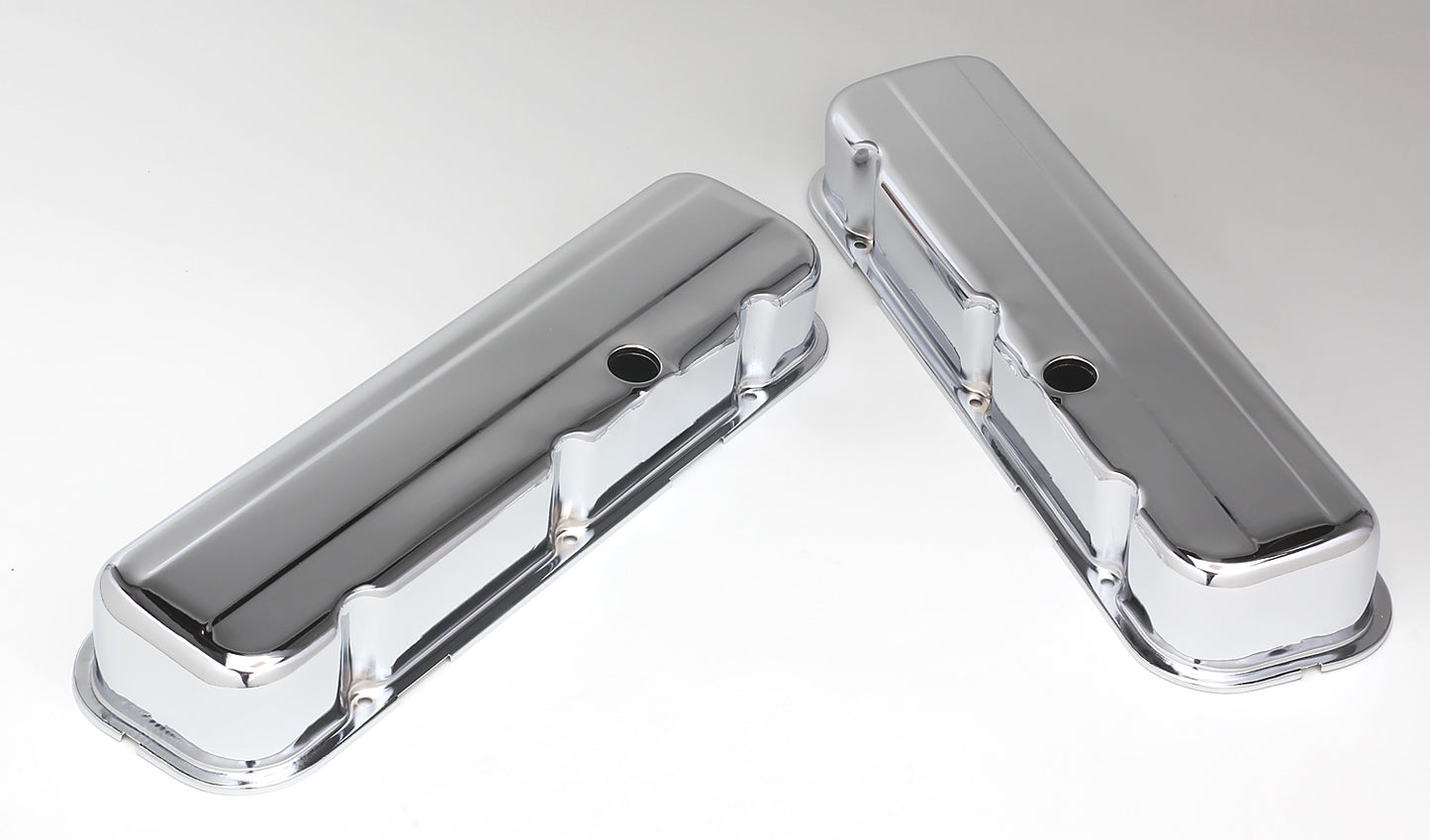 Trans-Dapt Performance Traditional Design Valve Covers; Tall; 1965-2000 Bb Chevy 396-502- Chrome 4965