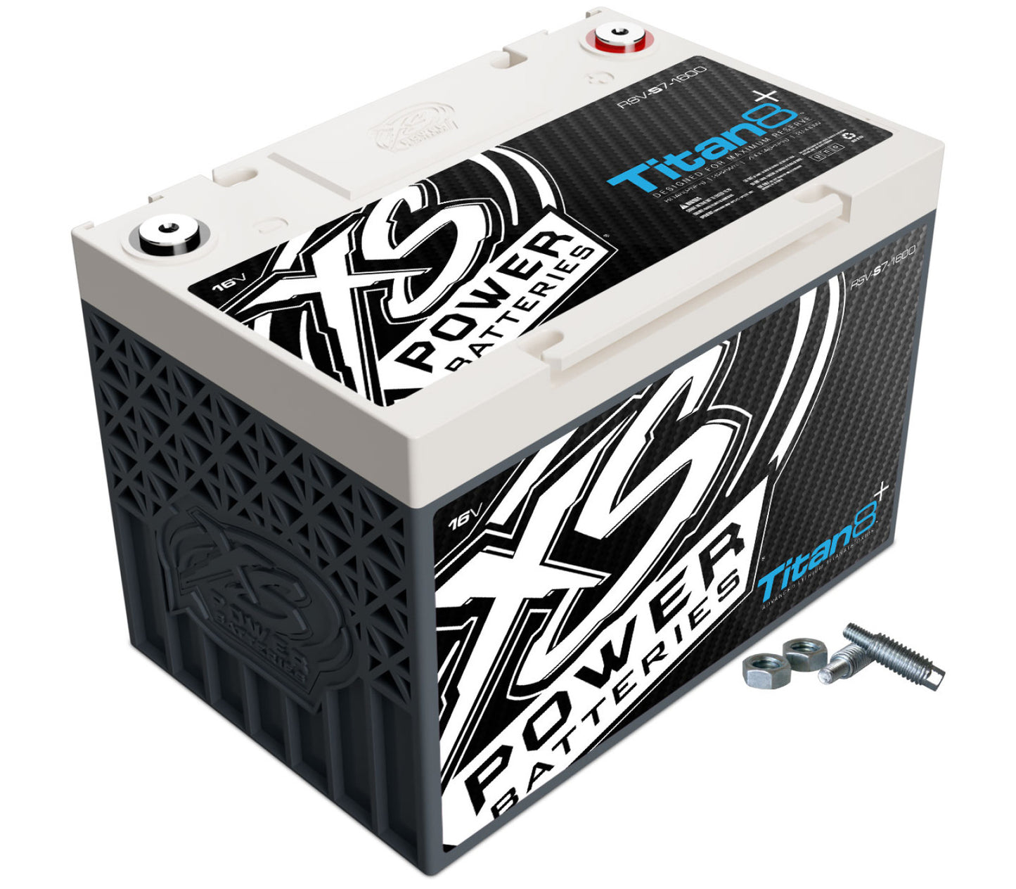 XS Power Batteries 12V, 14V, 16V Lithium Titan 8 Batteries - M6 Terminal Bolts Included with Built In 2/0 Distribution 1000 Max Amps RSV-S7