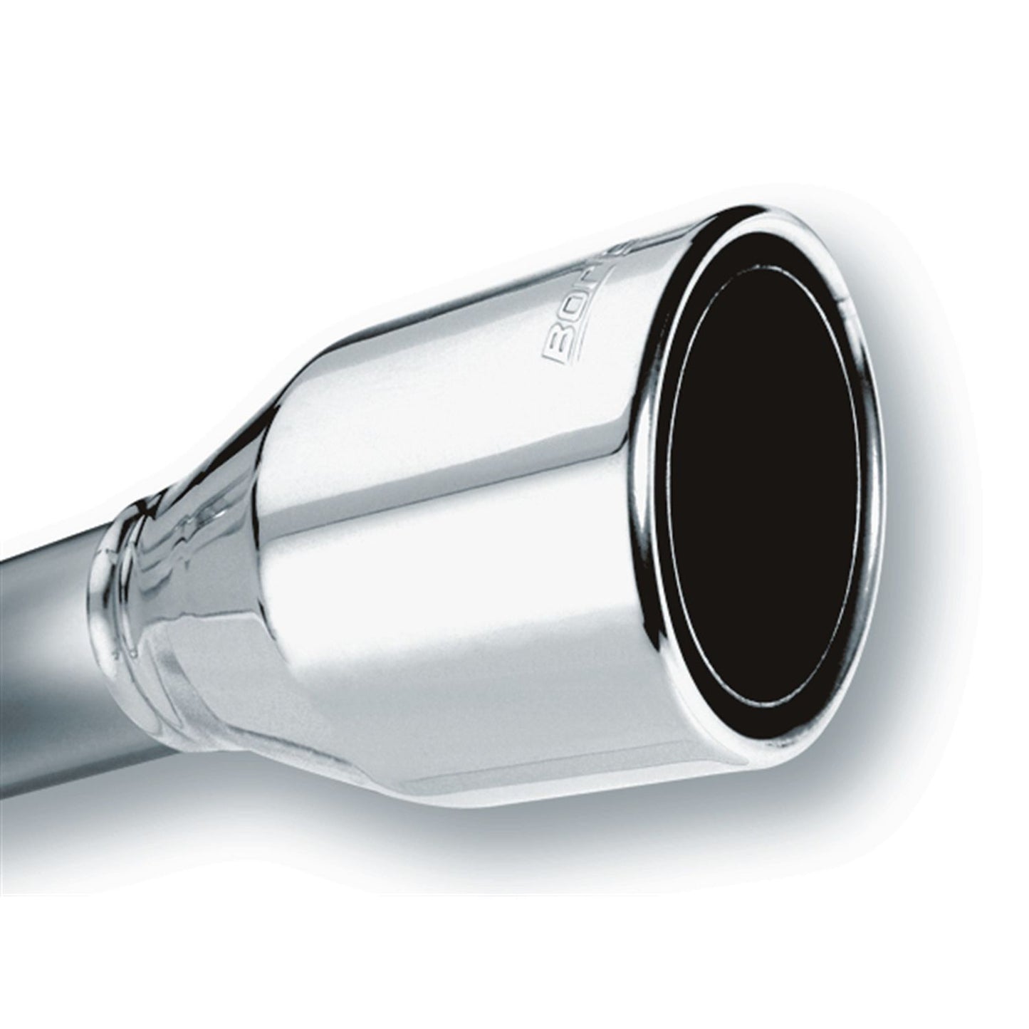 Borla Tip 2.5in Inlet/ 4.5in Outlet Single Round Rolled Angle-Cut Phantom 20247