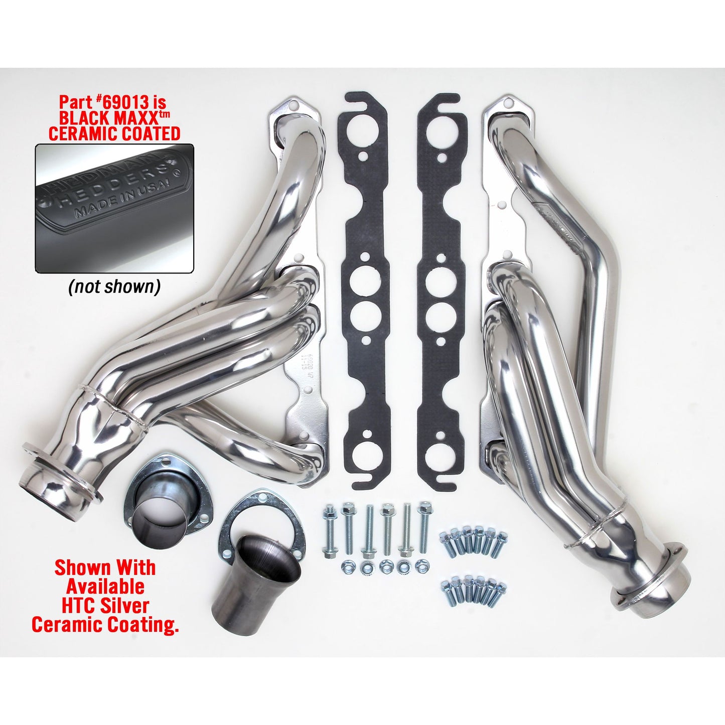 Hedman Hedders 67-87 C10/C20 SB CHEVY PICKUP (2WD); 1-5/8 IN.; MID-LENGTH TUBES- BLACK MAXX 69013