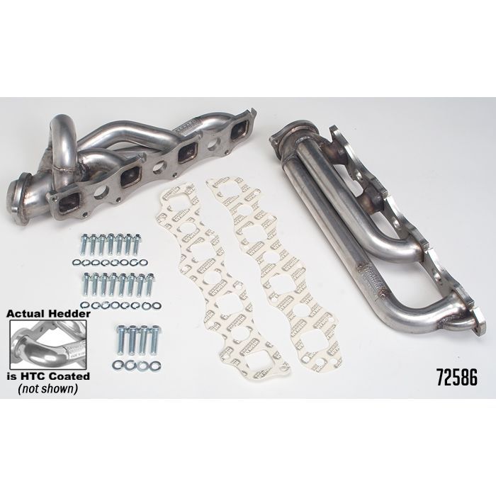 Hedman Hedders STAINLESS/HTC COATED HEADERS; 1-1/2 IN. TUBE DIA.; STOCK COLL.; SHORTY DESIGN 72586