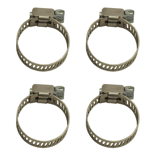 Derale Stainless Steel Worm Gear 5/16" Band 4 Piece Hose Clamp Set 13008