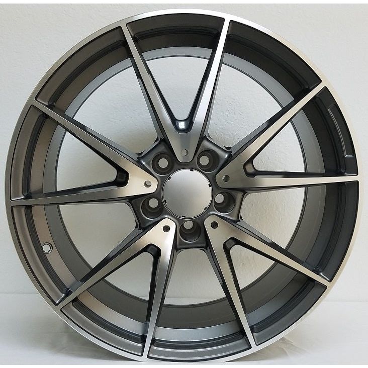 19" X 8.5/9.5" Staggered Aluminum Titanium Machine Face Wheels Set - Dynamic Performance - R510-TM-19x8.5/9.5-5x112-35/35-66.56