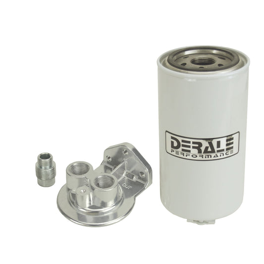 Derale Single Mount 1/2" NPT Ports Up Fuel Filter/Water Separator Kit 13072