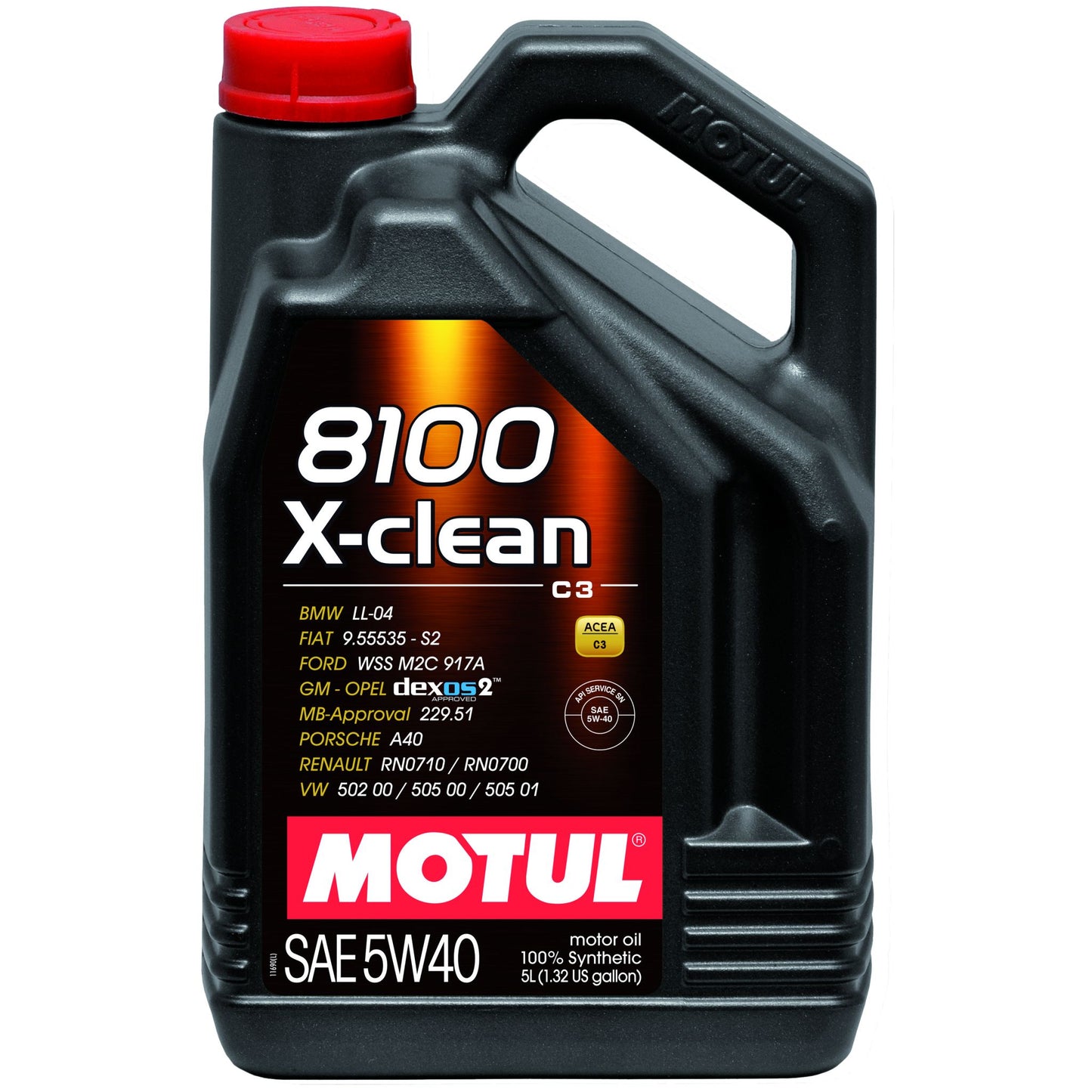 Motul 8100 X-CLEAN 5W40 - 5L - Synthetic Engine Oil 102051