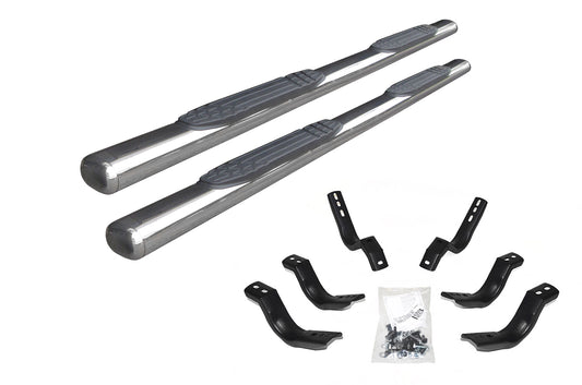 Go Rhino 104404680PS 4" 1000 Series SideSteps With Mounting Bracket Kit Polished Stainless Steel