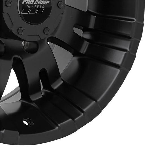 Pro Comp Wheels Raven Satin Black 17x9 8x170 4.75BS Offset -6mm Cap P/N 8515041 5001-7970