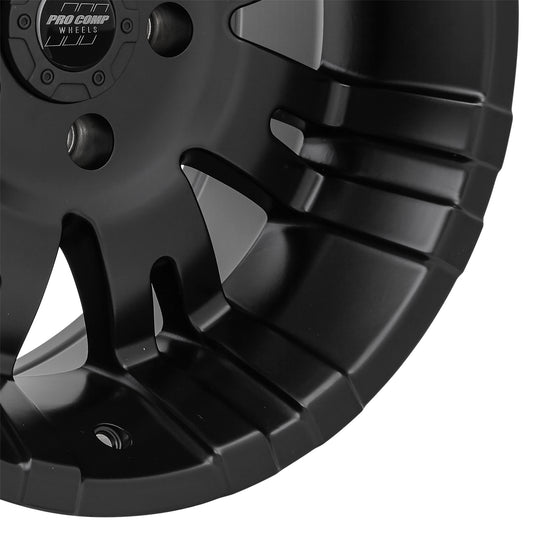 Pro Comp Wheels Raven Satin Black 17x9 5x5 4.75BS Offset -6mm Cap P/N 8327041 5001-7973