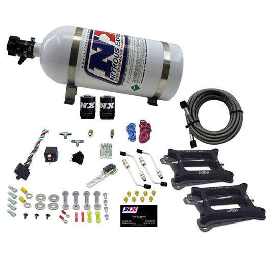 Nitrous Express DUAL 4150/ALCOHOL (100-200-300-400-500HP) WITH 10LB BOTTLE NX-50245-10