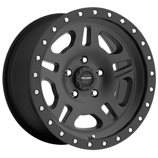 Pro Comp Wheels La Paz Satin Black 16x8 5x4.5 4.5BS Offset 0mm Cap P/N 502932700 5029-6865