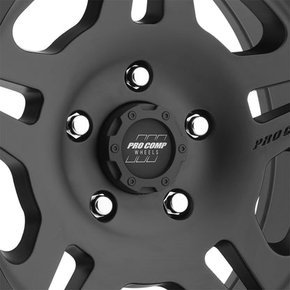 Pro Comp Wheels La Paz Satin Black 16x8 5x5 4.5BS Offset 0mm Cap P/N 502932700 5029-6873