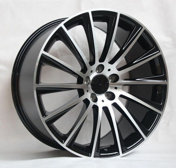 20" X 8.5" Aluminum Black Machine Face Wheels Set - Dynamic Performance - R502-BM-20x8.5-5x112-35-66.56
