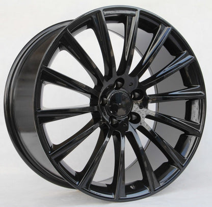 22" X 9/10" Staggered Aluminum Gloss Black Wheels Set - Dynamic Performance - R502-GB-22x9/10-5x112-35/38-66.56