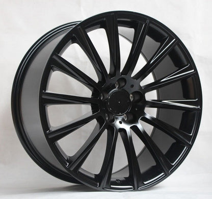 20" X 8.5/9.5" Staggered Aluminum Satin Black Wheels Set - Dynamic Performance - R502-SB-20x8.5/9.5-5x112-35/38-66.56