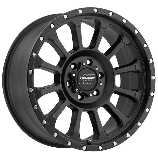 Pro Comp Wheels Rockwell Satin Black 20X9 6x135 4.5BS Offset -12mm Cap P/N 503434200 5034-2936