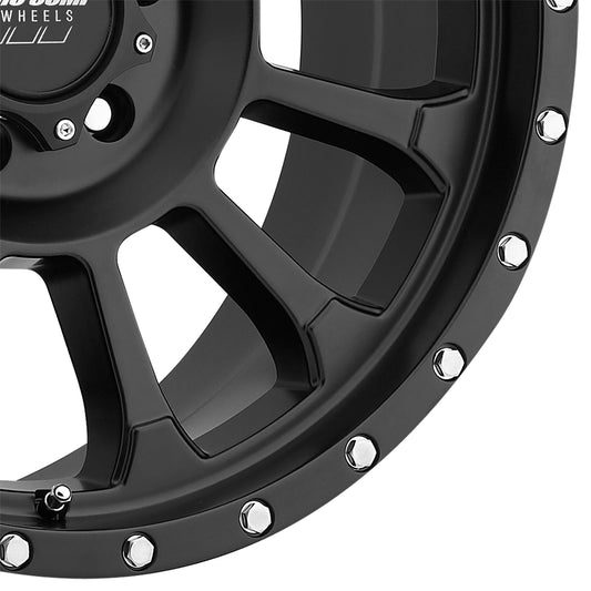 Pro Comp Wheels Rockwell Satin Black 18x9 6x5.5 5BS Offset 0mm Cap P/N 503442500 5034-8983