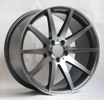 19" X 8.5/9.5" Staggered Aluminum Titanium Machine Face Wheels Set - Dynamic Performance - R503-TM-19x8.5/9.5-5x112-38/43-66.56