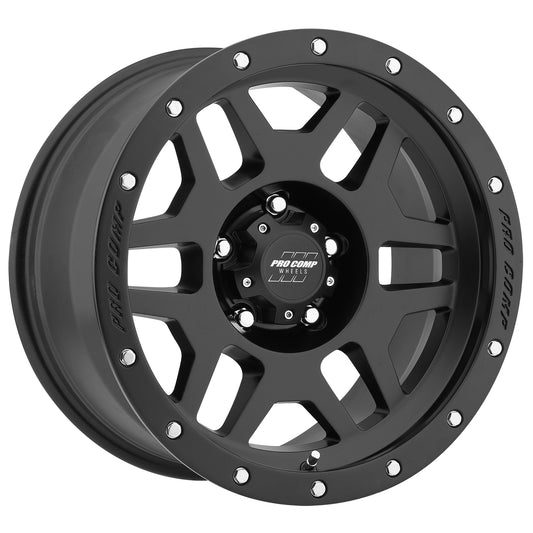 Pro Comp Wheels Phaser Satin Black 20x9 5x150 5.25BS Offset 6mm Cap P/N 5041555000 5041-295552