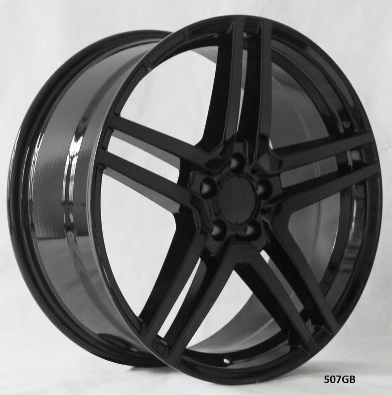 20" X 9.5" Aluminum Gloss Black Wheels Set - Dynamic Performance - R507-GB-20x9.5-5x112-38-66.56