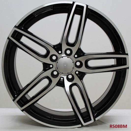 19" X 8" Aluminum Black Machine Face Wheels Set - Dynamic Performance - R508-BM-19x8-5x112-35-66.56