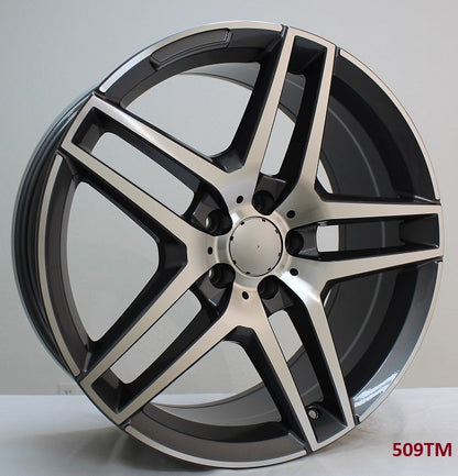 20" X 8.5/9.5" Staggered Aluminum Titanium Machine Face Wheels Set - Dynamic Performance - R509-TM-20x8.5/9.5-5x112-35/35-66.56