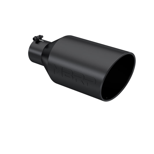 MBRP Exhaust Tip; 8in. O.D.; Rolled End; 4in. inlet 18in. in length; Black Coated T5128BLK