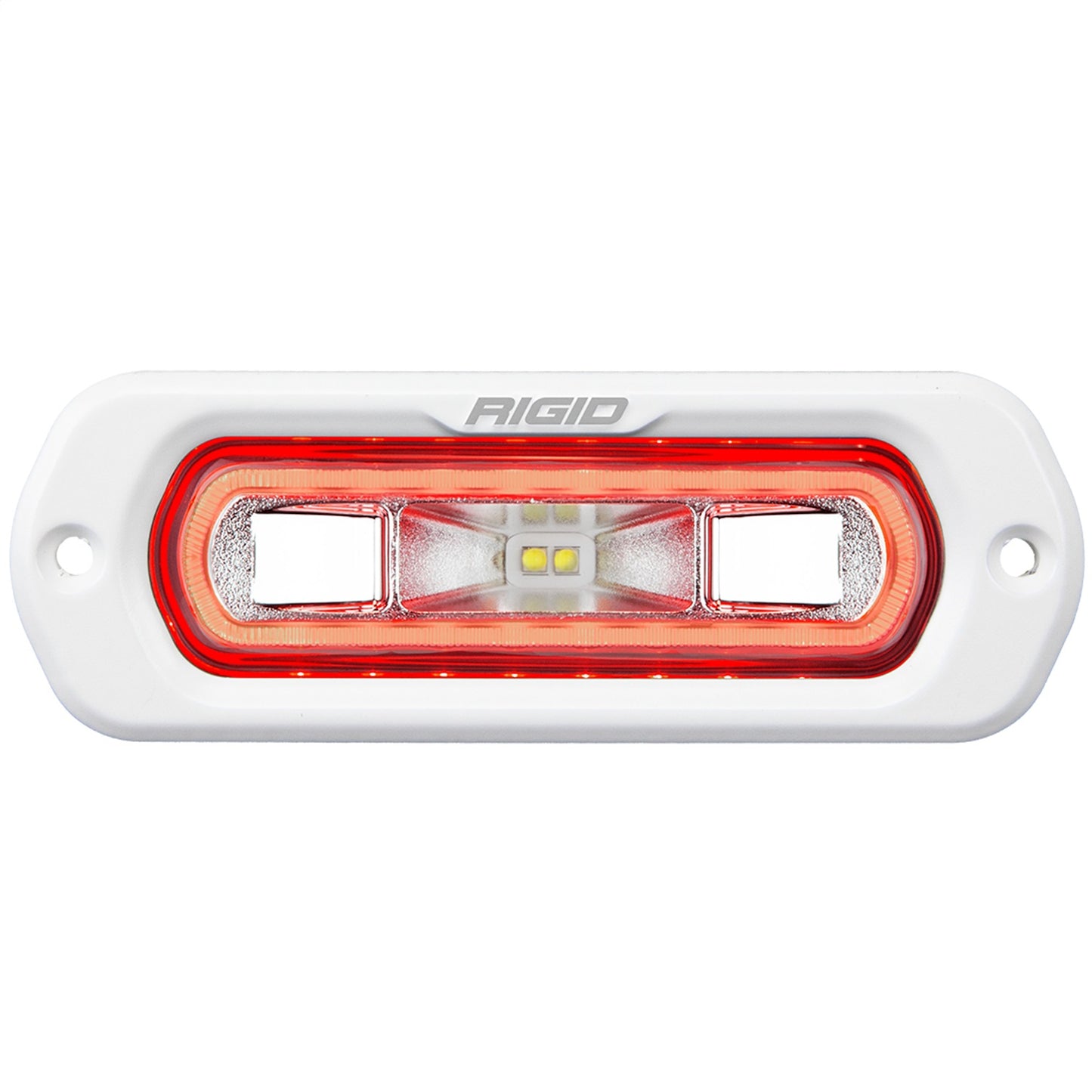 RIGID Industries SR-L Series Marine Spreader Pod 2 Wire Flush Mount White Housing With Red Halo 51202