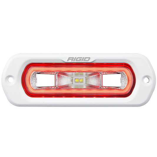 RIGID Industries SR-L Series Marine Spreader Pod 2 Wire Flush Mount White Housing With Red Halo 51202