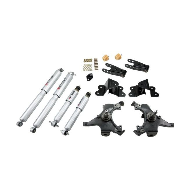 BELLTECH 695SP LOWERING KITS Front And Rear Complete Kit W/ Street Performance Shocks 1988-1991 Chevrolet Silverado/Sierra C1500 (Std Cab ext 454 SS) 2 in. F/4 in. R drop W/ Street Performance Shocks