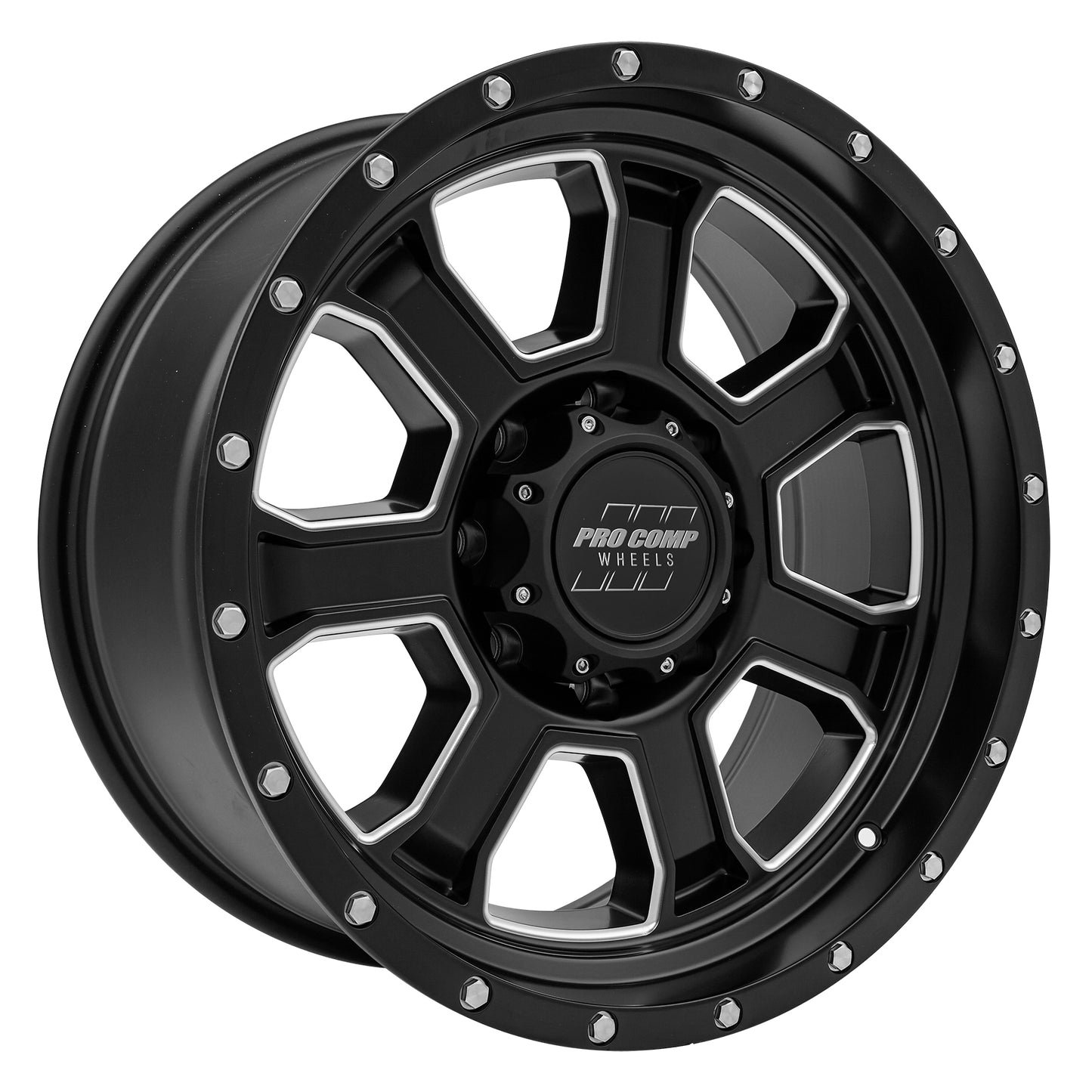 Pro Comp Wheels Sledge Satin Black Milled 20X9 8x170 5BS Offset 0mm Cap P/N 503451501 5143-2970